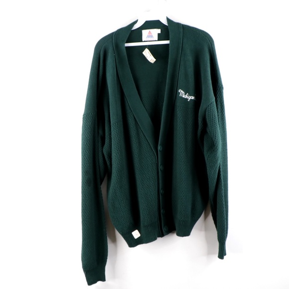 NOS 80s Michigan State Spartans Cardigan Sweater - Picture 1 of 8